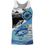 T-shirt halieutique pêche thon Fish On Tahiti, coupe technique respirante, design audacieux, personnalisable prénom
