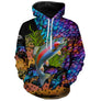 Sweat à capuche all-over peau de truite arc-en-ciel iridescent multicolore