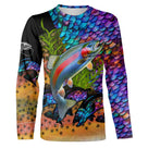 T-shirt manches longues all-over peau de truite arc-en-ciel iridescent multicolore