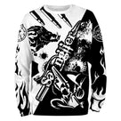T-shirt all-over col rond chasse sanglier Hunter, design tête sanglier et lettrage, accessoire pour chasseur