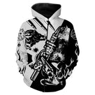Sweat zippé chasse sanglier Hunter, motif tête sanglier all-over bicolore, vêtement pour chasseur grand gibier