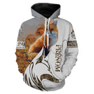 Sweat zippé chasse renard naturaliste beige, tenue cynégétique avec prénom personnalisé