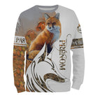 Sweat à capuche chasse renard beige orange, marquage prénom pour chasseur petit gibier