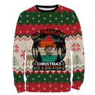 Sweat à capuche Noël All I Want Big Fish, design ugly christmas sweater pour passionné halieutique