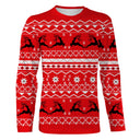 Sweater Noël rouge cerf jacquard tricoté style norvégien, coupe unisexe pour chasseur grande faune