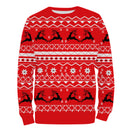 Sweat à capuche Noël rouge cerf scandinave, design ugly christmas sweater pour passionné cynégétique
