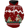 Sweat zippé Noël rouge bordeaux Père Noël chasseur, tenue festive narrative pour réveillon