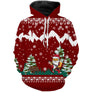 Sweat zippé Noël rouge bordeaux Père Noël chasseur sanglier, tenue festive narrative pour réveillon