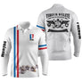 Polo pétanque blanc tricolore variante coloris rayures patriotiques boules réalistes personnalisable