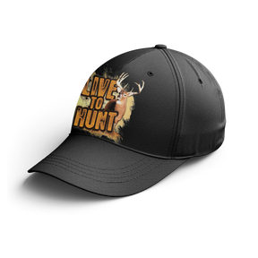 Casquette chasse cerf noire camouflage forêt Live to Hunt cervidé majestueux unisexe