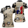Polo pétanque sable beige vue détail drapeau tricolore boules réalistes logo personnalisable damier