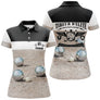 Polo pétanque homme femme manches courtes blanc noir, design bouliste polyvalent personnalisable