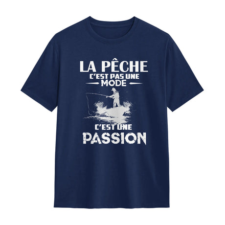 T-shirts et sweats pêche – Mode et confort en coton pour passionnés -A14012501 - T-shirt marine