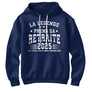 Sweat à capuche retraite humour bleu marine avec slogan La Légende prend sa retraite