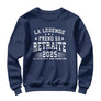 Sweat retraite humour bleu marine avec design La Légende prend sa retraite personnalisable