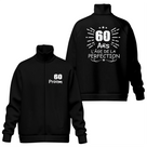 Veste col montant 60 ans personnalisée noire slogan L'âge de la perfection en blanc
