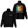 Veste col montant millésime 1963 noire avec slogan Vieilli à la perfection couleurs