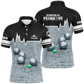 Polo Pétanque Personnalisé, Cadeau Humour Bouliste, Je Peux Pas J'ai Pétanque - CT14072320 Polo Homme