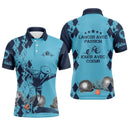 Polo pétanque homme bleu Lancer avec passion jouer avec coeur dos joueur boules prénom manche personnalisé