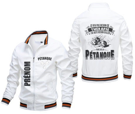 Veste De Sport Bouliste, Je N'ai Pas Besoin De Thérapie, Cadeau Personnalisé Pour Fan De Pétanque - CT15092362 Blanc