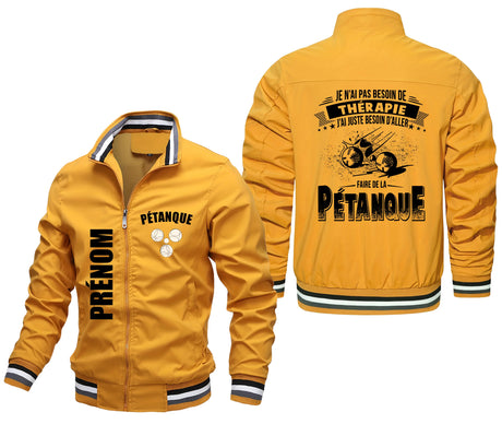 Veste De Sport Bouliste, Je N'ai Pas Besoin De Thérapie, Cadeau Personnalisé Pour Fan De Pétanque - CT15092362 Jaune