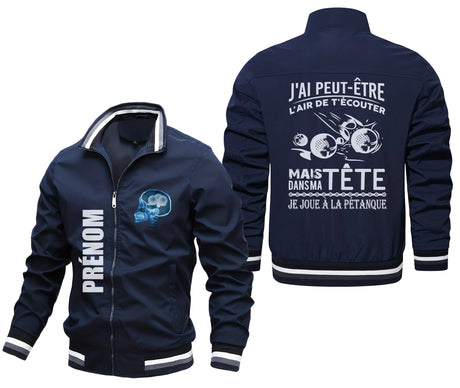 Veste De Sport Bouliste, J'ai Peut-Être L'air De T'écouter Mais Dans Ma TêteJe Joue À La Pétanque - CT15092364 Marine