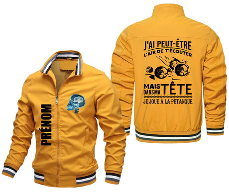 Veste De Sport Bouliste, J'ai Peut-Être L'air De T'écouter Mais Dans Ma TêteJe Joue À La Pétanque - CT15092364 Jaune