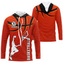 Anti-UV à capuche basketball orange avec joueur en dunk panier graphique et nom team au dos