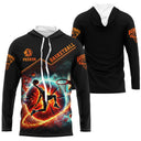 Anti-UV manches longues basketball galactique noir orange avec galaxie et joueur dunk