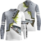 T-shirt all-over manches longues enfant pêche saumon humour, design familial pour jeunes pêcheurs migrateurs