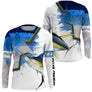 T-shirt anti UV manches longues pêche marlin humour, design slogan et marlin central, vêtement halieutique pêcheur big game