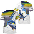 T-shirt all-over manches longues enfant pêche thon humour, design familial pour jeunes pêcheurs au gros