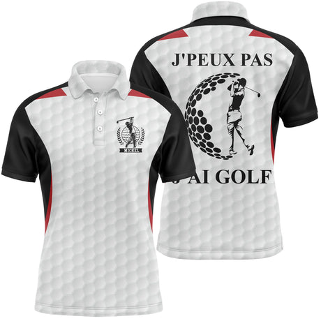 Polo de Golf, Cadeau Personnalisé Golfeur, Golfeuse, Polo à Séchage Rapide Homme Femme, J'peux Pas, J'ai Golf - CTS17052216 - Polo Homme Noir