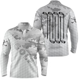 Produits Polo de Golf, Cadeau Original Golfeur, Golfeuse, Polo à Séchage Rapide Homme Femme, Le Crâne Golf, Club de Golf, Camouflage - CTS17052222 - Polo Manches Longues Unisexe