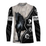Débardeur all-over cheval frison personnalisé noir blanc frison portrait été