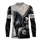 Débardeur all-over cheval frison personnalisé noir blanc frison portrait été