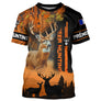 Sweat chasse variante orange avec cerf et écusson chasseur, prénom personnalisé
