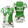 Polo palet blanc vert chartreuse vue dos message j'peux pas j'ai palet silhouette joueur design