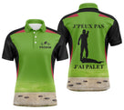 Polo palet vert chartreuse manche prénom personnalisé sublimation intégrale design bouliste vif