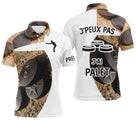 Polo palet blanc et marron camouflage silhouette joueur lancer photos palets bois j'peux pas j'ai palet PRÉNOM