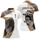 Polo palet camouflage marron vue dos message j'peux pas j'ai palet silhouette joueur design