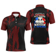 Polo palet bordeaux et noir damier rouge silhouette joueur drapeau français message ne me dérangez pas PRÉNOM