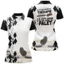 Polo palet blanc noir damier vue dos message humoristique thérapie palet illustration design