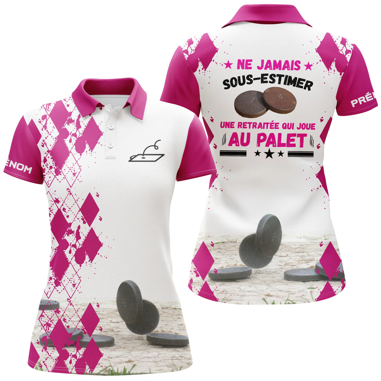 Polo Palet Retraité(e) - Confort et Style pour Passionnés de Jeu, Homme/Femme - Polo Femme