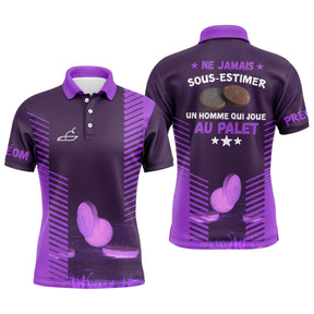 Polo palet femme violet mauve vue dos message femme palet illustration palets dégradé féminin