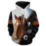 Sweater all-over Quarter Horse manches longues unisexe portrait cheval brun équestre