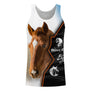 Sweat zippé all-over Quarter Horse portrait cheval brun bai écussons orange Horse