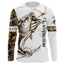 Maillot UV manches longues pêche bar tatouage bicolore blanc camouflage prénom personnalisé