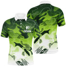 Polo golf homme camouflage vert dégradé Performance prénom devant club joueur parcours personnalisé