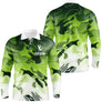 Polo golf manches longues homme camouflage vert Performance prénom devant joueur parcours personnalisé